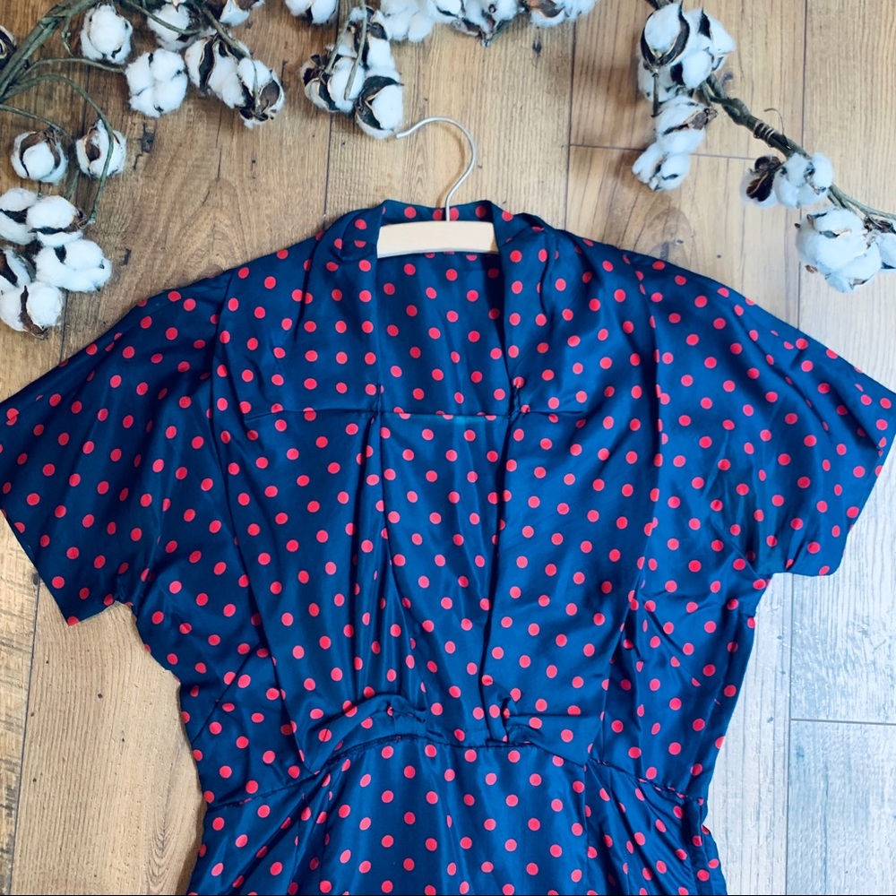 Vintage 1950s Polka Dot Wiggle Dress - Picture 5 of 8